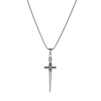 P8478 STAINLESS STEEL SKULL SWORD CHAIN PENDANT