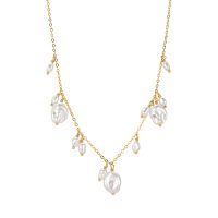 P8480 DANGLY PEARLS GOLD PENDANT