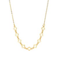 P8482 MULTI HOLLOW CLOVERS GOLD PENDANT