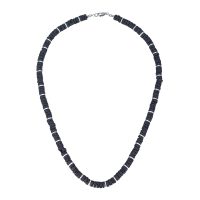 P8484 BLACK LAVA BEAD DISCS CHOKER