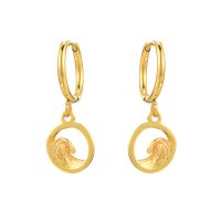 E2242 HOOP EARRINGS W/ WAVE