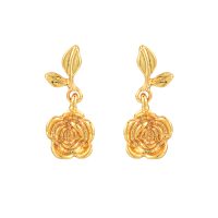 E2243 GOLD ROSE EARRINGS