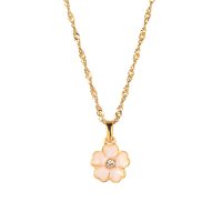 P8527 PINK DAISY NECKLACE