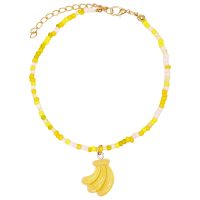 BR8455 BANANA BUNCH YELLOW SEED BEAD BRACELET